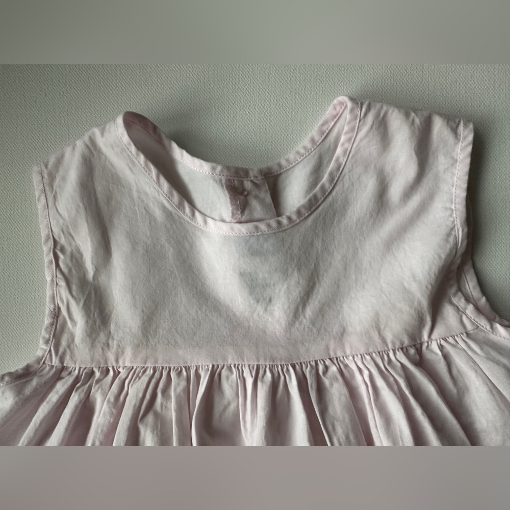 Auraluz girl’s dress pink with lace, collar and embroidered flowers | Size 24M. - Picture 9 of 13